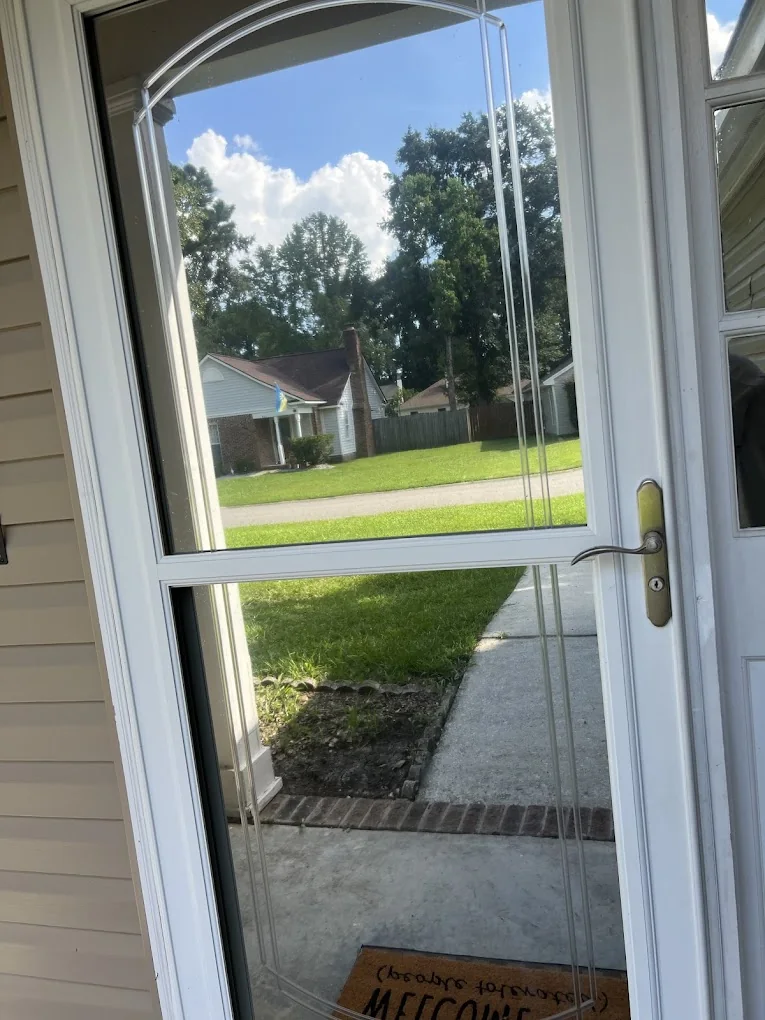 A tinted storm door at a customer’s home